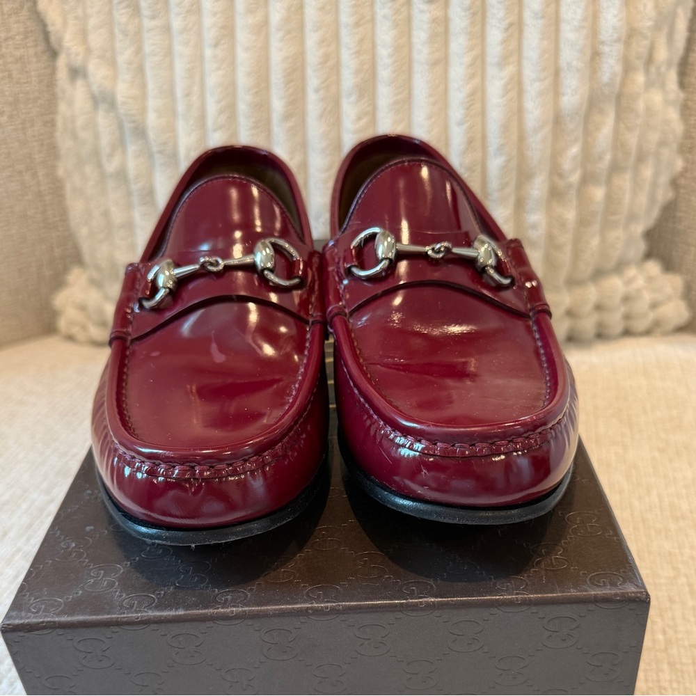 Gucci Men's Deep Red Slip-On Loafers
